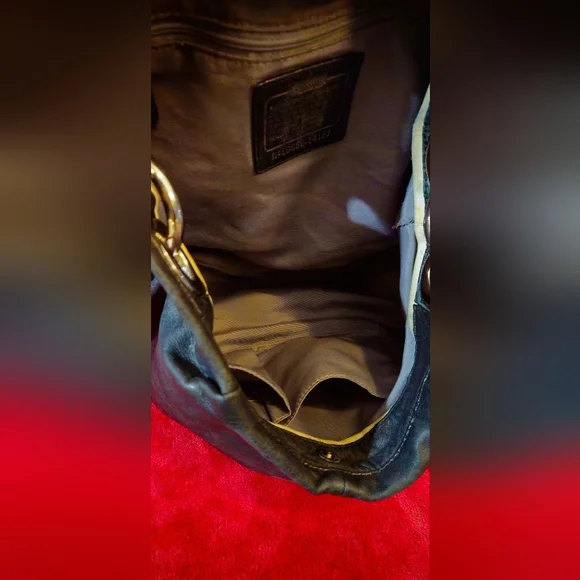 Coach Parker Black Leather Hobo Bag with Knot Tie Handle - Picture 9 of 12